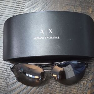 Armani Exchange Mens Mirrored Aviator Sunglasses With Case
